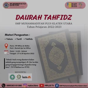 Daurah Tahfidz SMP Muhammadiyah Plus Klaten Utara